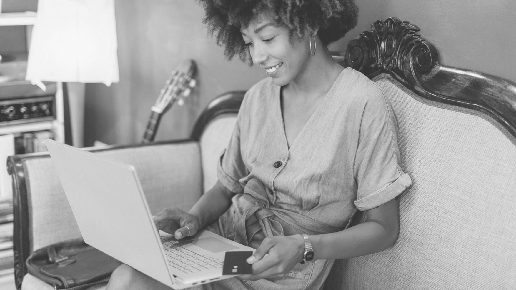 Learner reviewing social media marketing course materials